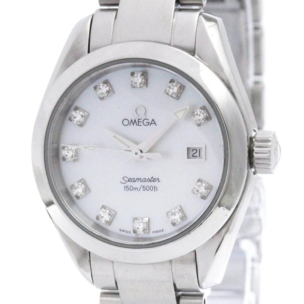 OMEGA Seamaster Aqua Terra Diamond MOP Dial Watch 2577.75 Polished